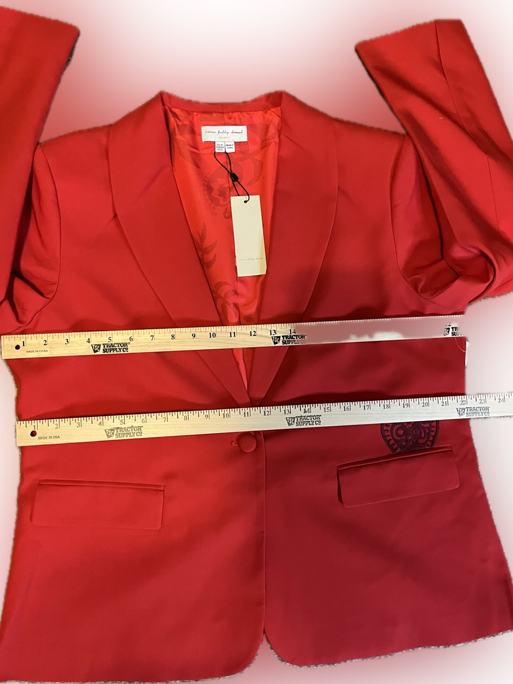 Never Fully Dressed Red Sundazed Romance Blazer size 12 - Picture 13 of 16